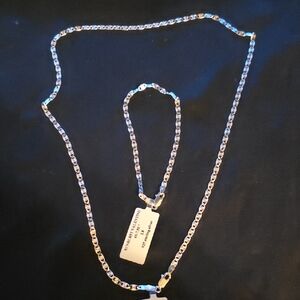 Valentino Silver Necklace and Bracelet Set